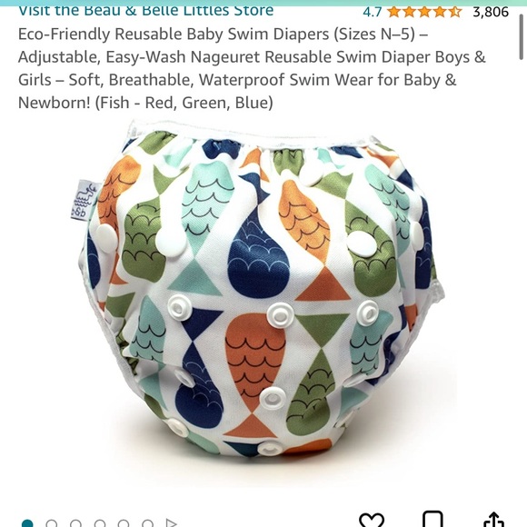 Beau + Belle Swim Diaper Cover 9-12m - Picture 2 of 7